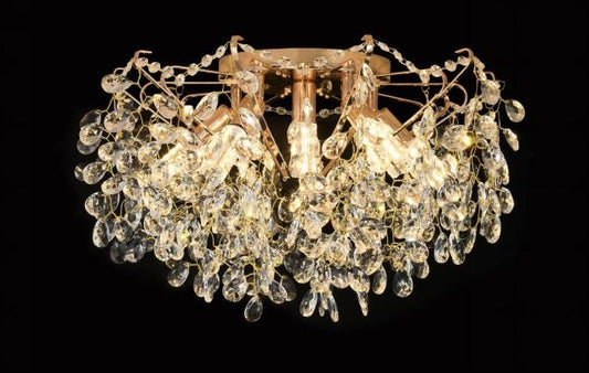 Crystal Chandelier CC9334/6FGD, 6x E14, Diameter 50cm, Gold