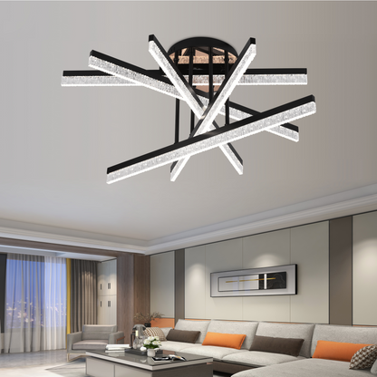 LED Chandelier with Remote Control LT179/5BK, 67W, 5 Elements, Cold/Warm/Neutral Light, Dimmable, Black