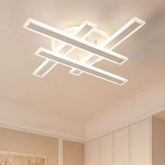 LED Chandelier with Remote Control ZYRON Magno, 79W, 46x5.5x7.5, Cold/Warm/Neutral Light, Dimmable, White, Metal, Plexiglas LED Chandeliers with Remote Control Default Title Alessandro Design