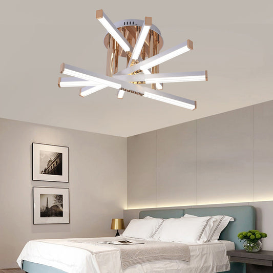 LED Chandelier with Remote Control LT182/5WH, 69W, 5 Elements, Cold/Warm/Neutral Light, Dimmable, White