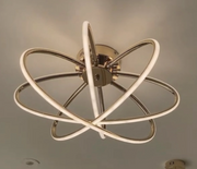 LED Chandelier with Remote Control MARIA, 6 Elements, 63W, Warm/Cold/Neutral Light, Dimmable, Gold