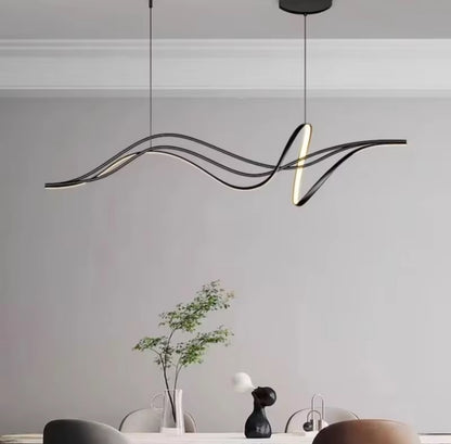 Suspended LED chandelier with remote control INFINITY HALO 138W, Cold/Warm/Neutral light, Dimmable, Black, Height Adjustable