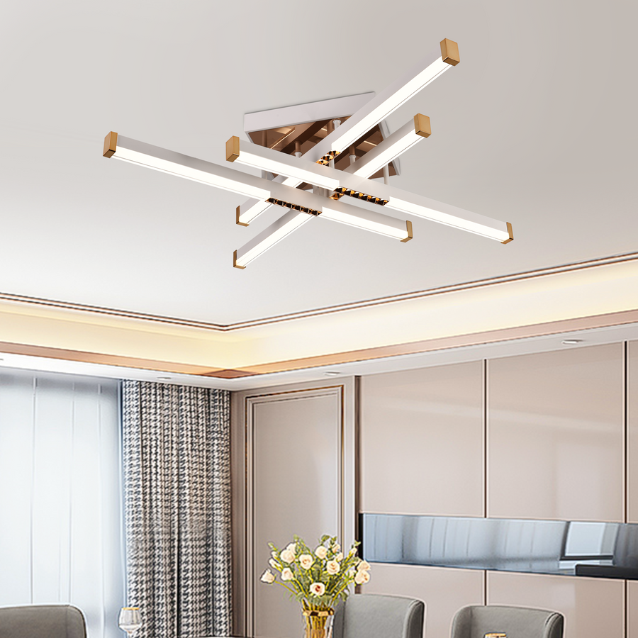 LED Chandelier with Remote Control LT178/4WH, 54W, 4 Elements, Cold/Warm/Neutral Light, Dimmable, White