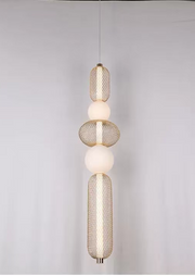 Suspended LED Chandelier LM551/5GD, 28W, Light 3000/4000/6000K, Gold, Adjustable Height