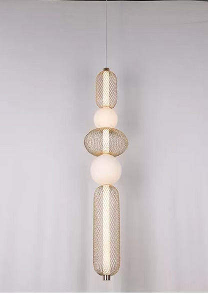 Suspended LED Chandelier LM551/5GD, 28W, Light 3000/4000/6000K, Gold, Adjustable Height