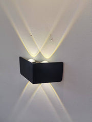 Outdoor and Indoor LED wall light, 4 Sources x 1W, IP65, ABS, Black, 3000K