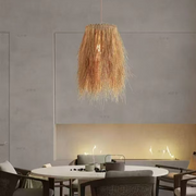 Vintage Straw Chandelier LV812, 1xE27, Rustic, 150cm