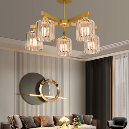Modern Classic Chandelier LC110/5GD with Crystal, 5xE27, Gold, Metal and Crystal