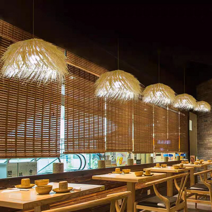 Vintage Straw Chandelier LV811, 1xE27, Rustic, 100cm