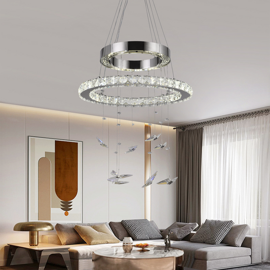 Crystal LED Chandelier with Remote Control Latifah 118W Silver
