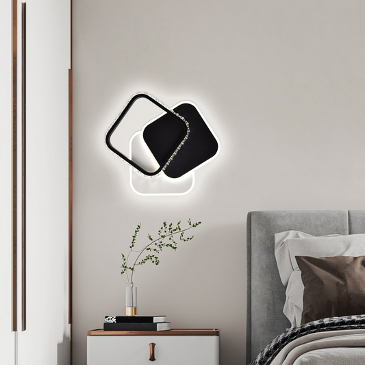 LED LED LED PRISMIQ, 34W, 3 squares, cold/hot/neutral light, black