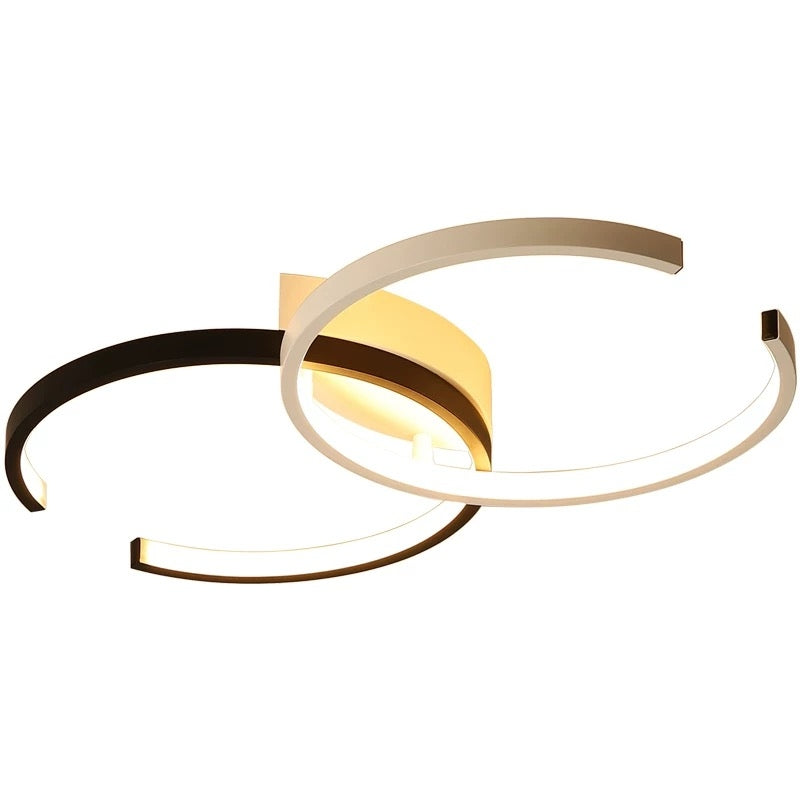 LED chandelier with remote control VECTOR SEMIARC 40W, 2 Elements, Cold/Warm/Neutral light, Dimmable, Black White