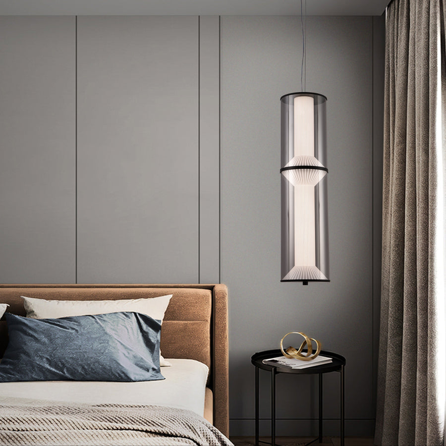 Suspended LED Chandelier with Remote Control 48W, LM511/2BK, Adjustable Height, Warm/Cold/Neutral Light, White, Metal