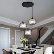 Monica Chandelier, 1 X E27, Black, Metal / Glass
