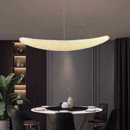 Candelabru Modern cu Cristal, RITMICA Largo, 31W, Lungime 80 cm, Auriu, Inaltime reglabila