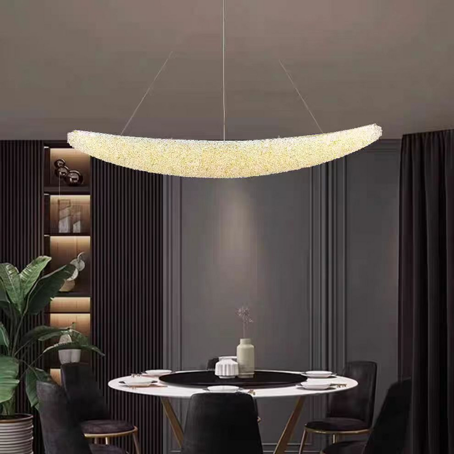 Candelabru Modern cu Cristal, RITMICA Largo, 31W, Lungime 80 cm, Auriu, Inaltime reglabila