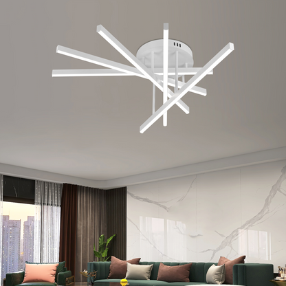 GIO Remote Control LED Chandelier, 65W, 5 Elements, Cold/Cool/Neutral Light, Dimmable, White