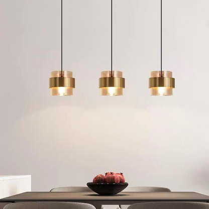 Suspended Chandelier LC866/3LTN, 3XE27, Adjustable Height, Glass and Metal