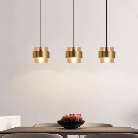 Suspended Chandelier LC866/3LTN, 3XE27, Adjustable Height, Glass and Metal