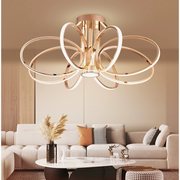 LED Chandelier with Remote Control MARIA, 6 Elements, 63W, Warm/Cold/Neutral Light, Dimmable, Gold