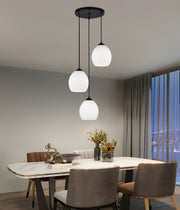 Chandelier LM530/3BK, 3 X E27, Black, Metal and Glass