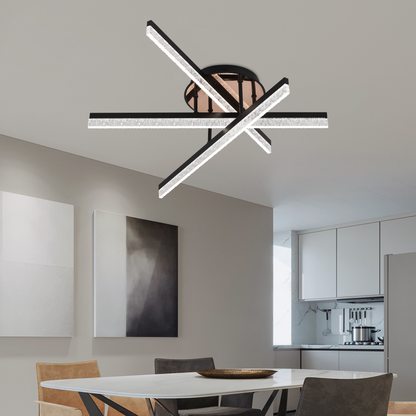 LED Chandelier with Remote Control LT179/3BK, 41W, 3 Elements, Cold/Warm/Neutral Light, Dimmable, Black