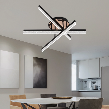LED Chandelier with Remote Control LT179/3BK, 41W, 3 Elements, Cold/Warm/Neutral Light, Dimmable, Black