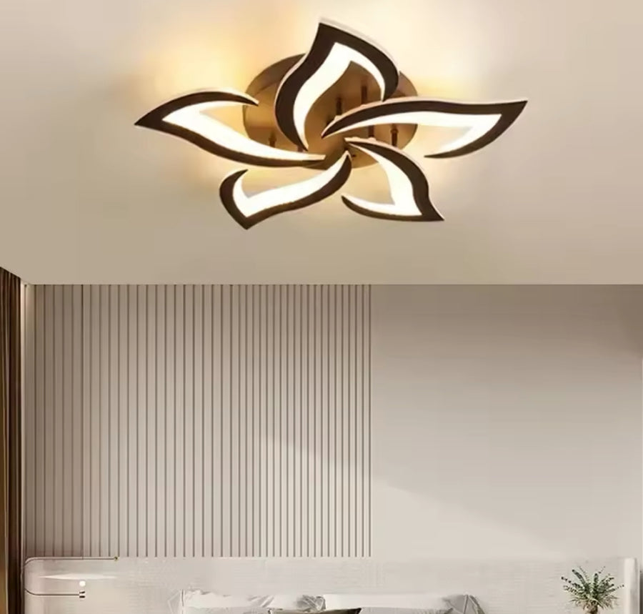 LED Chandelier LT660/5BK, 5 Elements, 55W, Light 3000/4000/6000K, Black, Adjustable Height