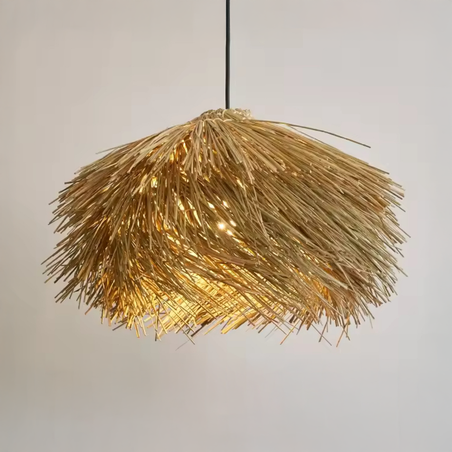 Vintage Straw Chandelier LV811, 1xE27, Rustic, 100cm