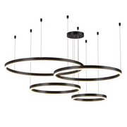 Suspended LED chandelier with remote control CASIANA 42W, 2 Circles, Cold/Warm/Neutral light, Dimmable, White, Height Adjustable