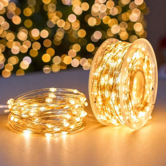 Linear Christmas Installation with Silver Wire and Remote Control, Warm Light, 30,000cm, 3000 LEDs, IP44
