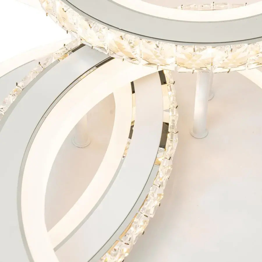 LULUS LED NOVA RONDODA WITH Crystals, 3 light sources, RGB, with remote control, 154W, white & stainless