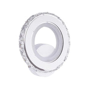 Borandis 20W LED Wall Lamp, White with Chrome, Acrylic and Crystal, Cold/Warm/Neutral Light