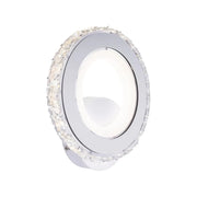 Borandis 20W LED Wall Lamp, White with Chrome, Acrylic and Crystal, Cold/Warm/Neutral Light