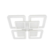 LED Chandelier with Remote Control SUSAN, 77W, 4 Squares, Cold/Warm/Neutral Light, Dimmable, White 