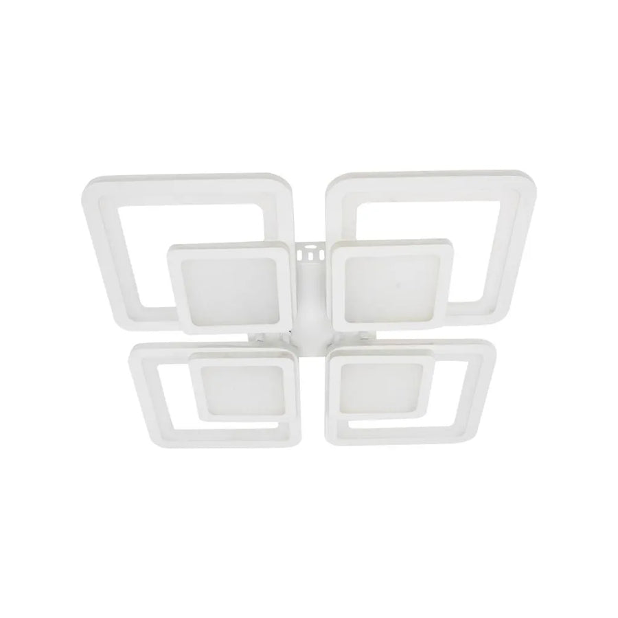 LED Chandelier with Remote Control SUSAN, 77W, 4 Squares, Cold/Warm/Neutral Light, Dimmable, White 
