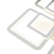 LED Chandelier with Remote Control SUSAN, 77W, 4 Squares, Cold/Warm/Neutral Light, Dimmable, White 