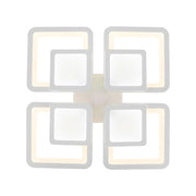 LED Chandelier with Remote Control SUSAN, 77W, 4 Squares, Cold/Warm/Neutral Light, Dimmable, White 