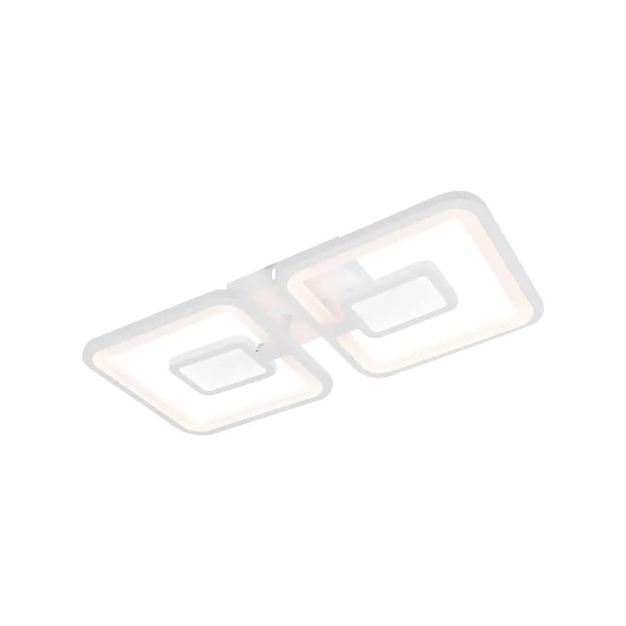 LED lust with remote control, felix, 2 squares, 77W, cold/hot/neutral light, unstable, white