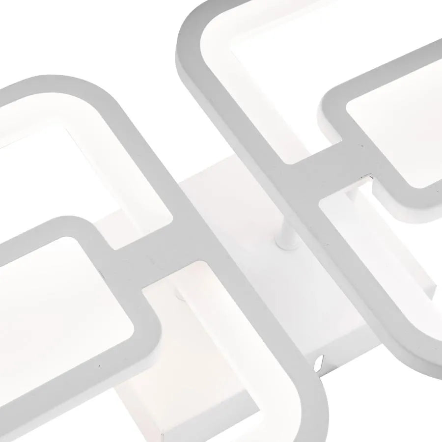 LED lust with remote control, felix, 2 squares, 77W, cold/hot/neutral light, unstable, white