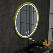 Mirror LED round 70cm Touch glanz System Defrost Rama Rose Gold Brudged