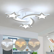 LED chandelier with Ipomoea remote control, 48W, 3 stars, cold/hot/neutral light, unstable, white
