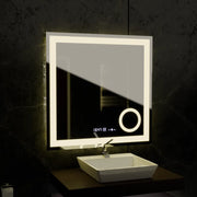 Mirror LED rectangular 80x80cm Souverain Motionglow Marcello Dismantic Clock System & Thermometer