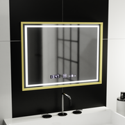 LED rectangular LED mirror 80x60cm Crystallo Motionglow Marcello Dimable Clock Defrosting System