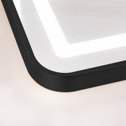 Rectangular LED Mirror, Black Frame, 50x160cm, Dimmable, Cold/Warm/Neutral Light, Dressing Couture