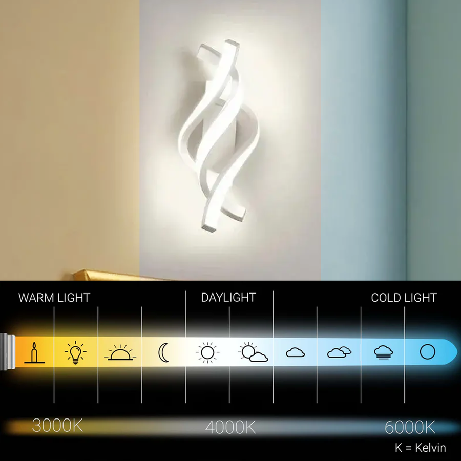 Reid LED wall lamp 45W, Cold/Warm/Neutral Light, White