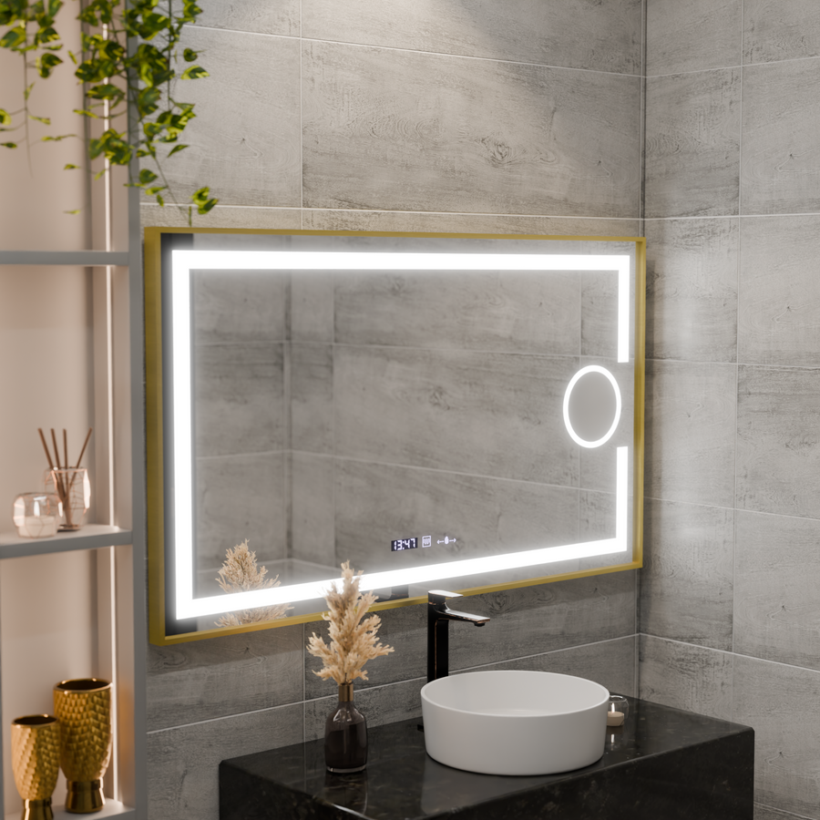 Mirror LED rectangular 50x70cm ECLAT MOTIONGLOW MARCELLO DISPUTS & TERMETER LUBA COSMETICA DIMABIL