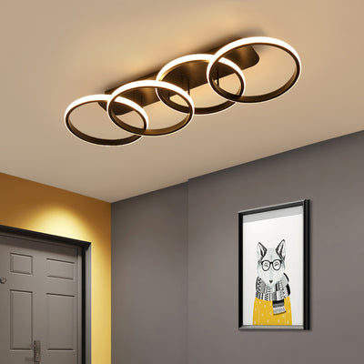 LED LED LUST ELIO, 24W, 4 circles, cold/hot/neutral light, black black
