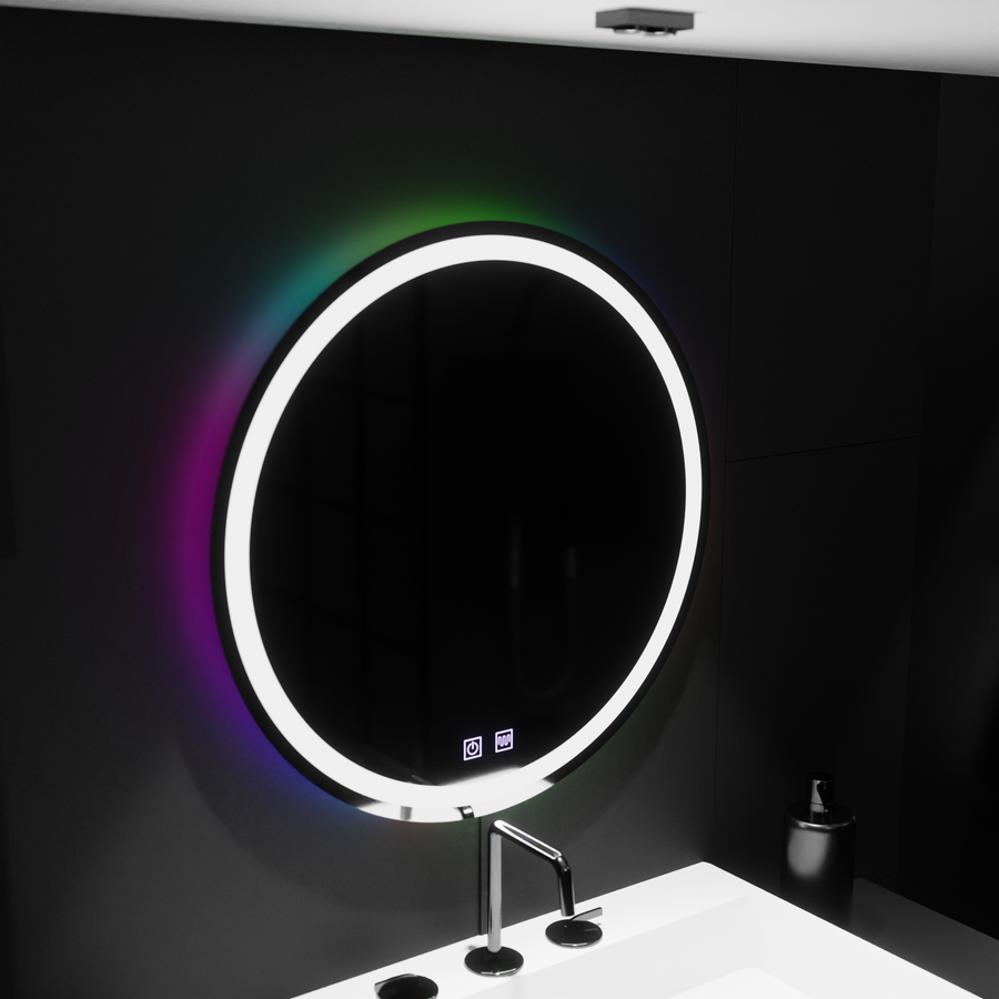 Mirror LED round 60cm spectrum touch rgb disabling system