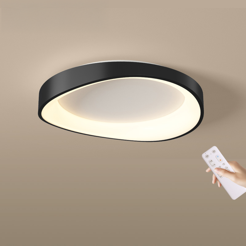 LED Ceiling Light with Remote Control, PL103/520BK, 30W, Diameter 49cm, Warm/Cold/Neutral Light, Black